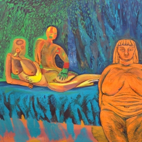 In the bedroom, 160x120cm, oil on canvas